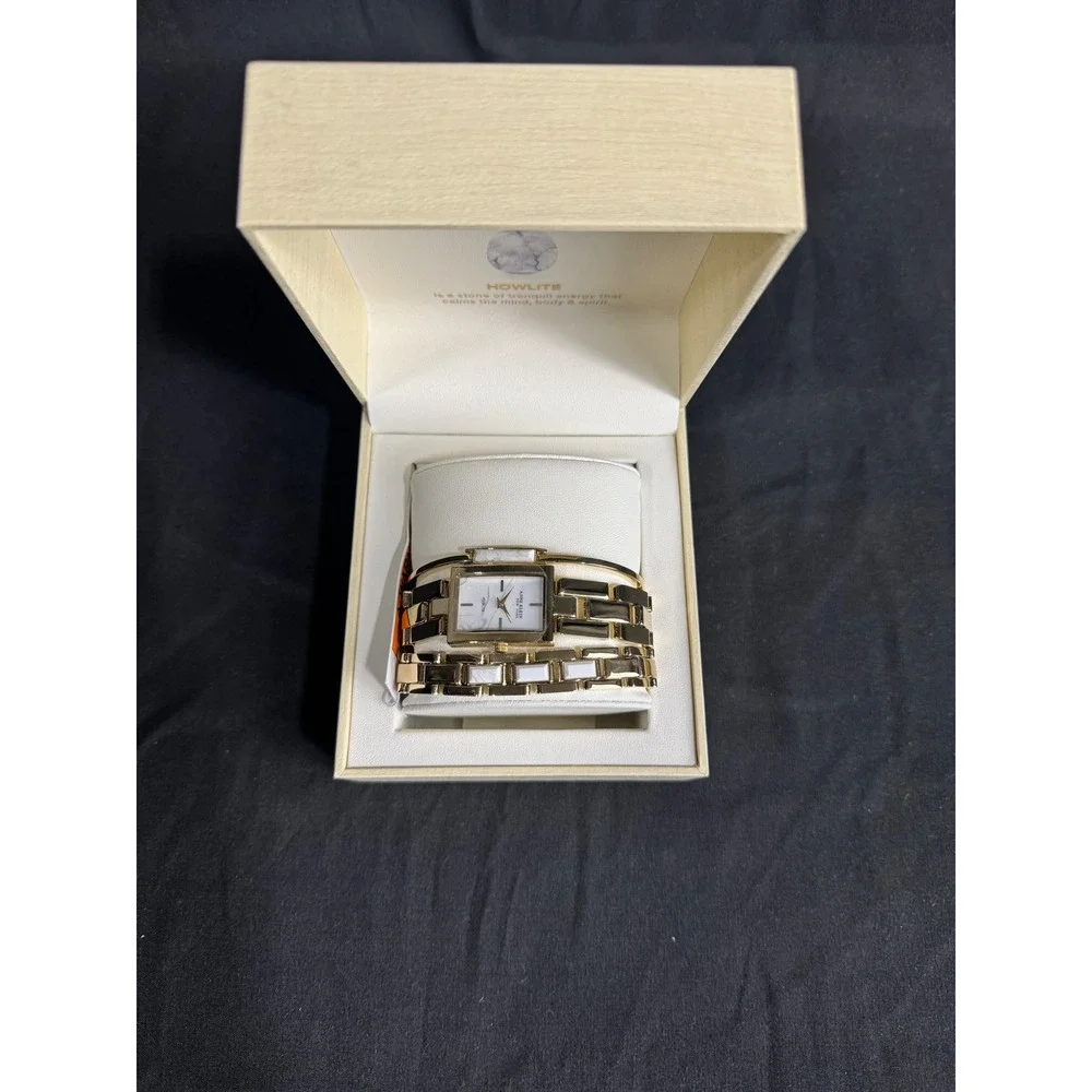 Anne Klein New York Women's Howlite Bracelet & Watch Set